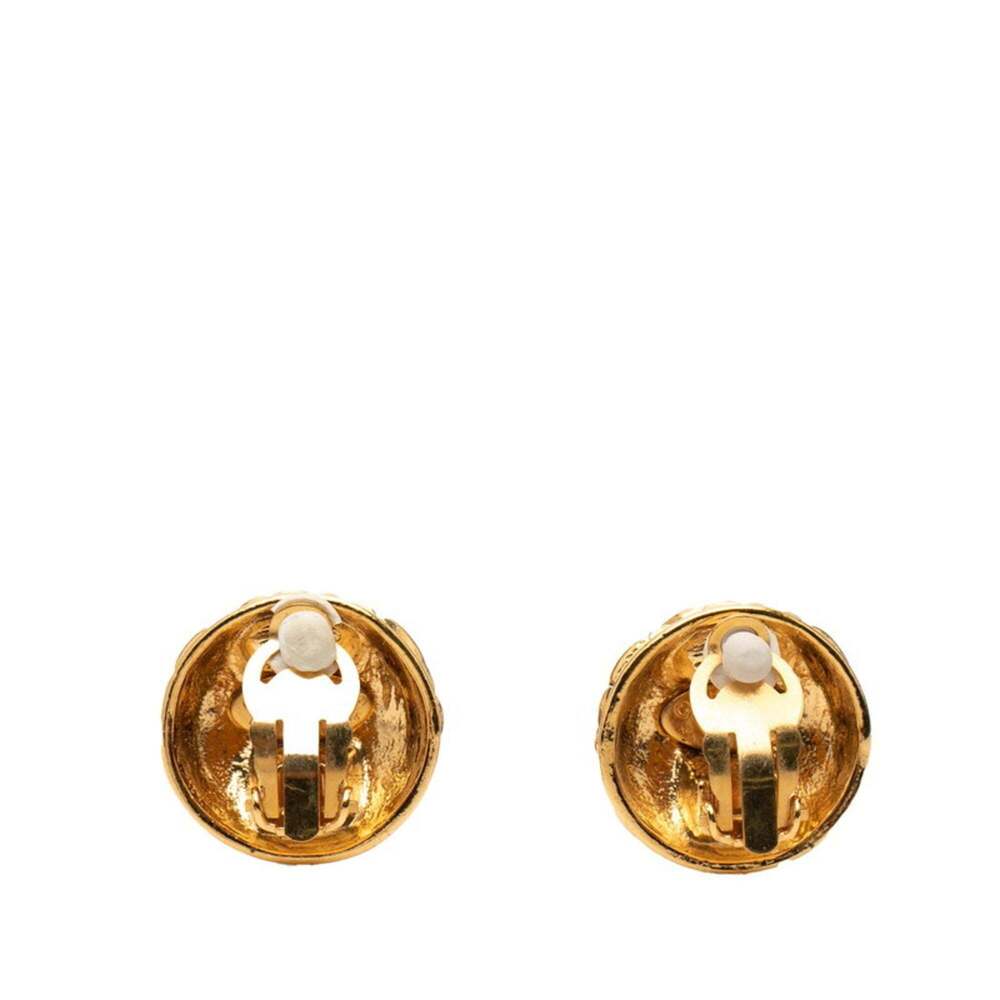 CHANEL Vintage Gold Logo Earrings - Picture 2 of 3